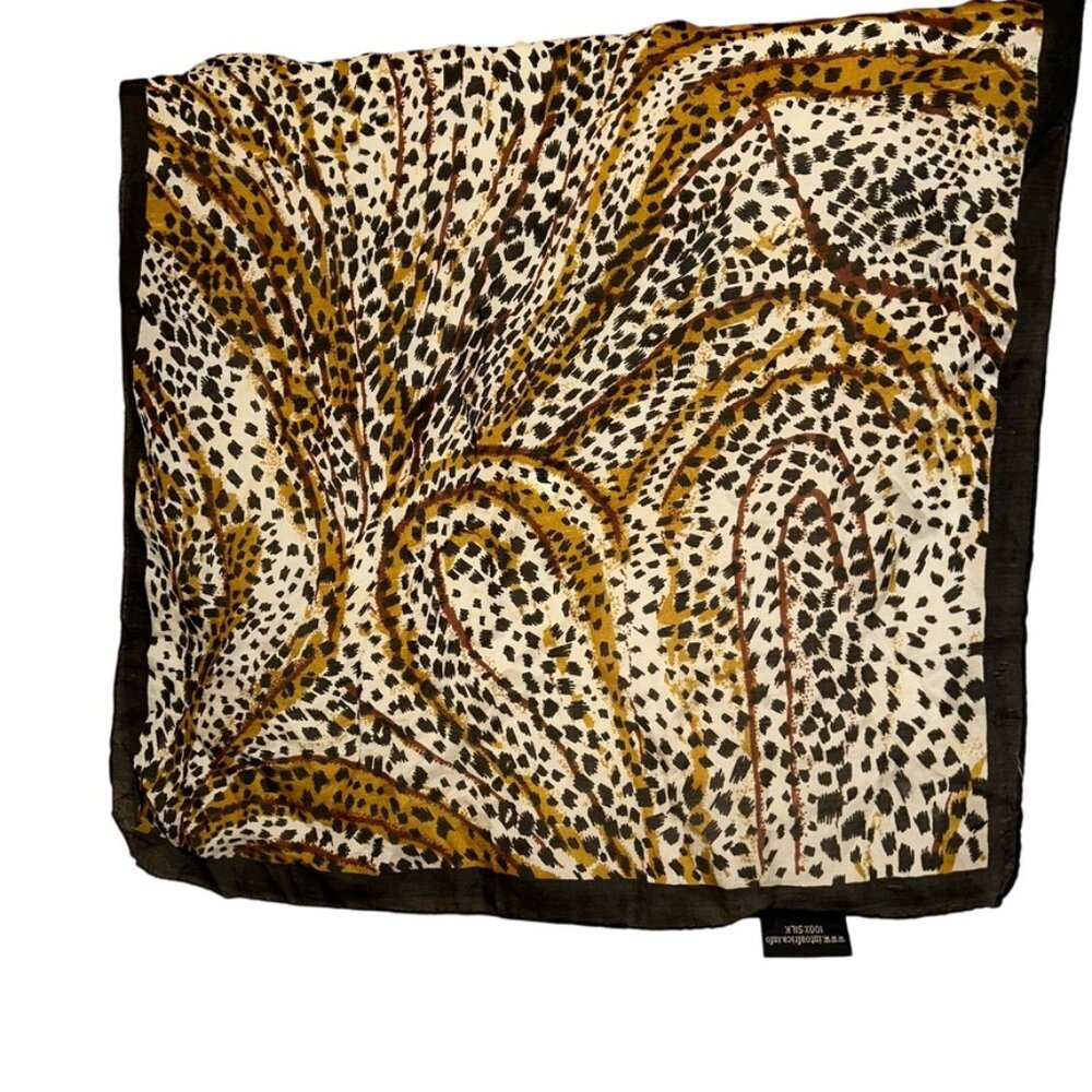 Vintage into Africa 100% SILK leopard print scarf